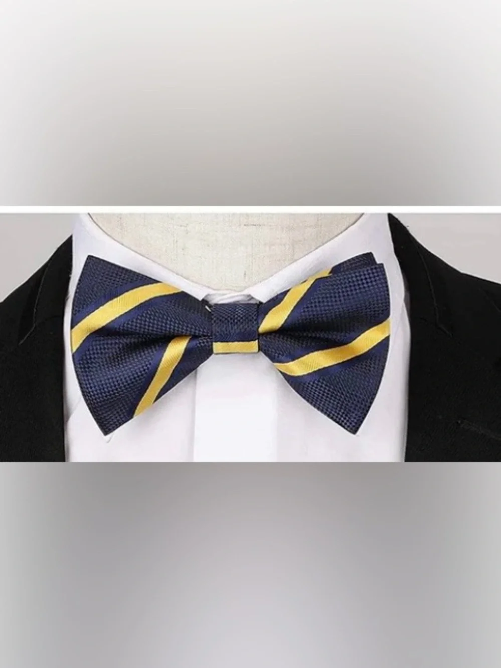 NEW in box Hisdern handmade stripe formal bow tie